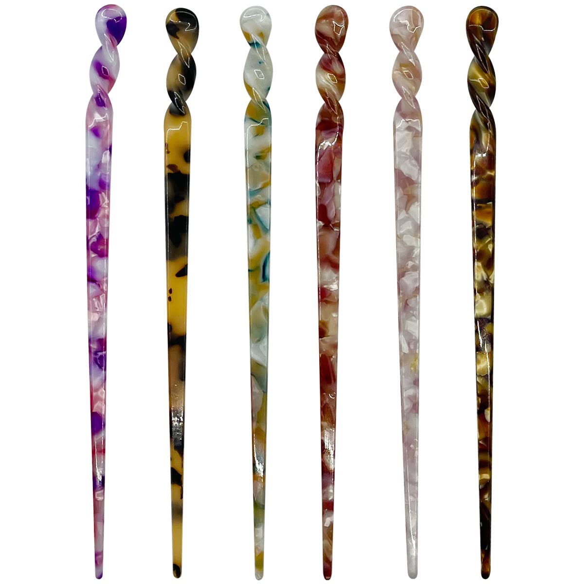 KVZVK palillos de cabello acetato estampado leopardo para fijar peinados con estilo