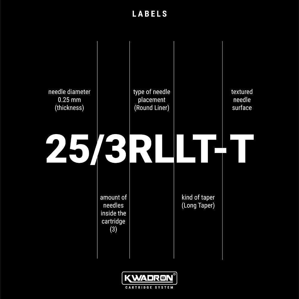Cartucho desechable Kwadron con diseño profesional para tatuaje.