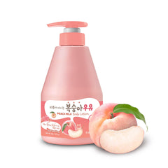 Kwailnara locion cuerpo melocoton-leche botella: aroma suave e hidratación