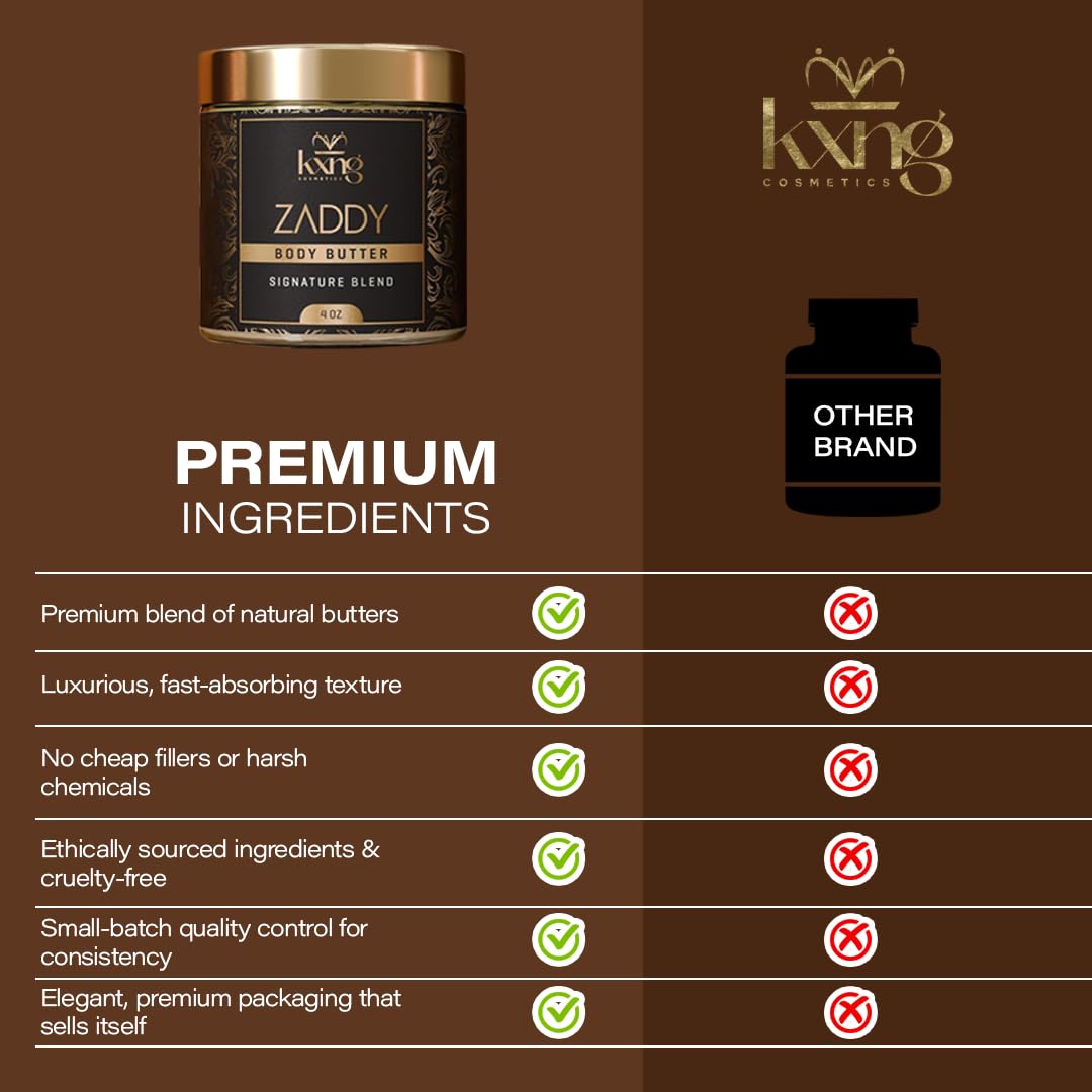 Beurre corp KXNG au karité bio, ingrédients naturels pour peau sensible