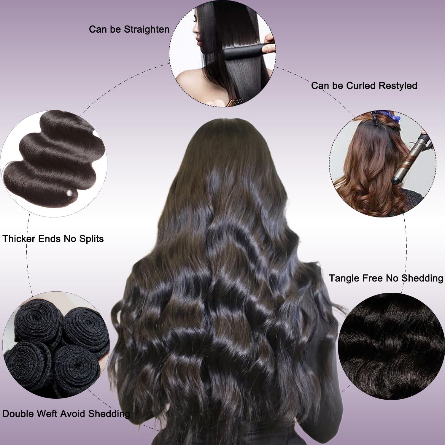 KXRO cabello virgin 12A, 400 g, suave y natural para estilizar.