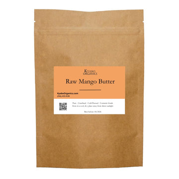 Kyabo Beurre de mangue, flacon, hydratation durable pour la peau.