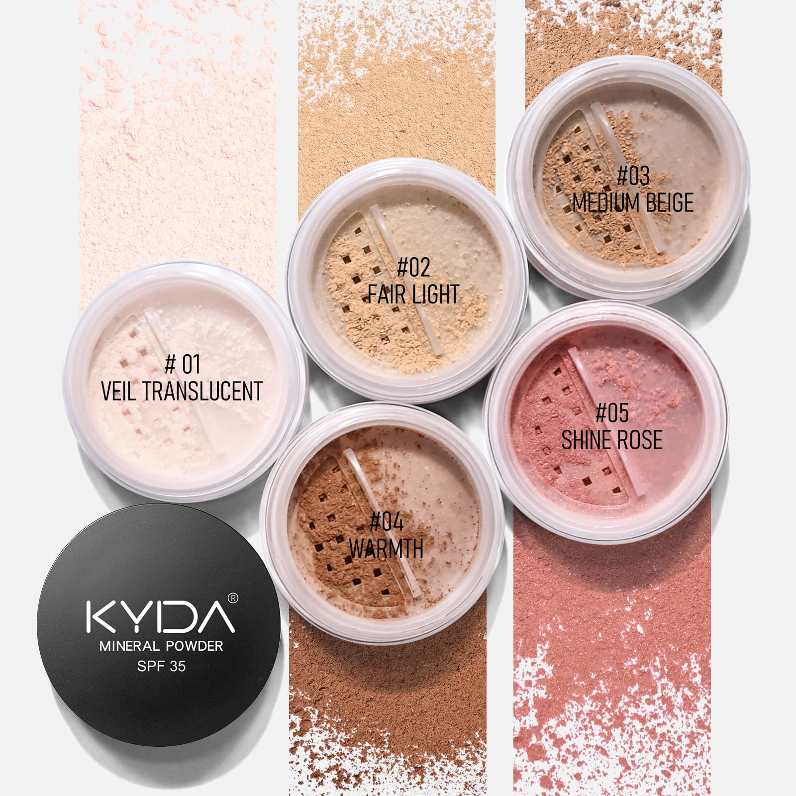 KYDA base polvo mineral, dispersion-ligera que se integra sin pesadez.