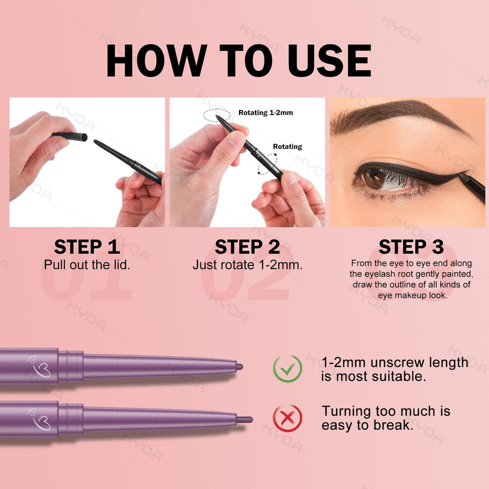 KYDA delineador gel marron claro aplicacion en ojo para delineado definido