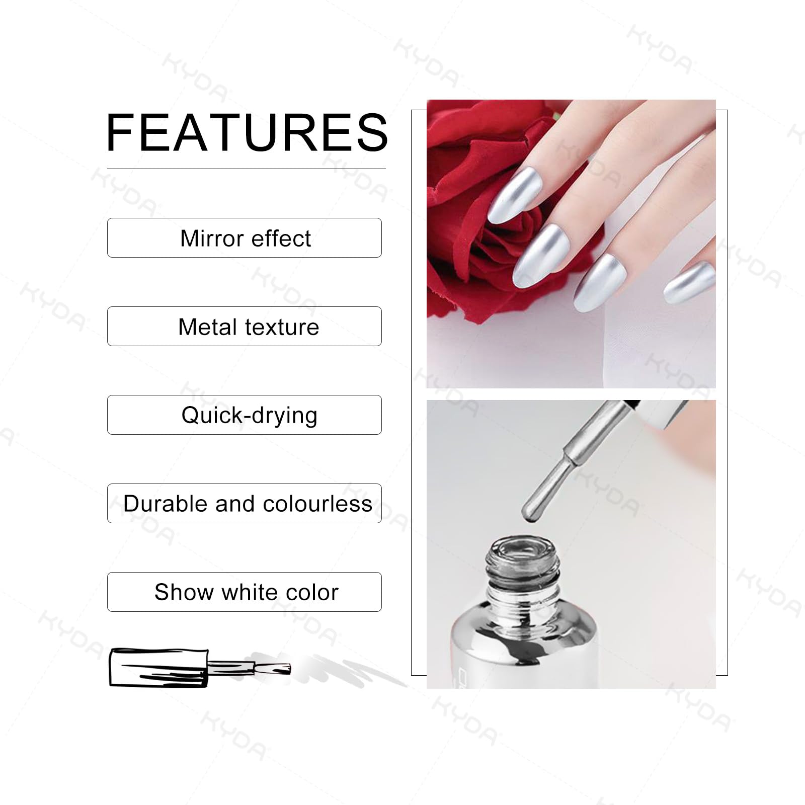 KYDA Esmalte Espejo Oro, regalo perfecto para amantes de la manicura.