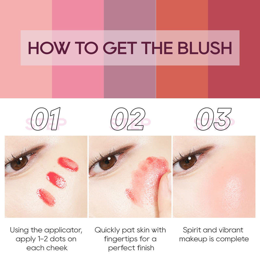KYDA Liquid Blush textura cremosa se difumina fácilmente para un look natural.