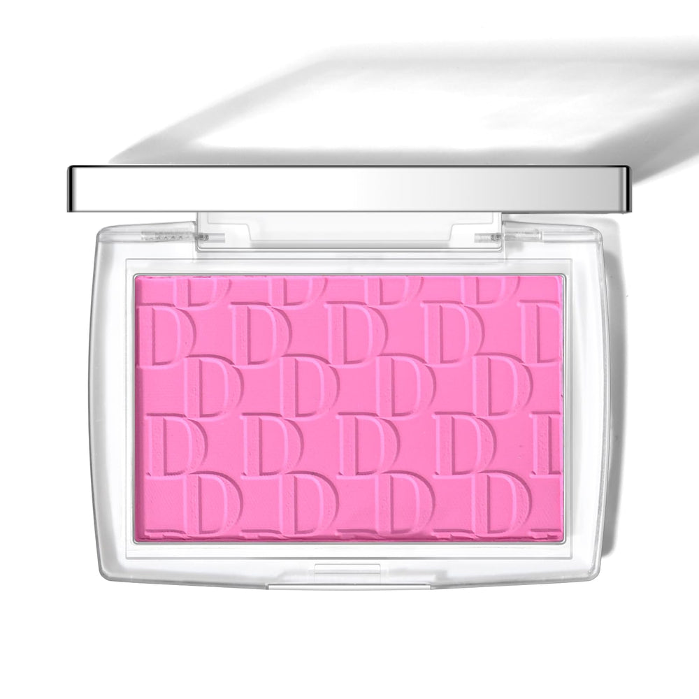 KYDA Pink Blush compacto primer plano, acabado natural para un look suave.