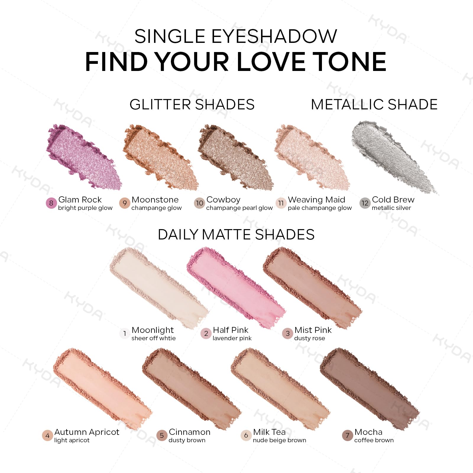 KYDA sombra Beige Luna base de ojos versátil y duradera
