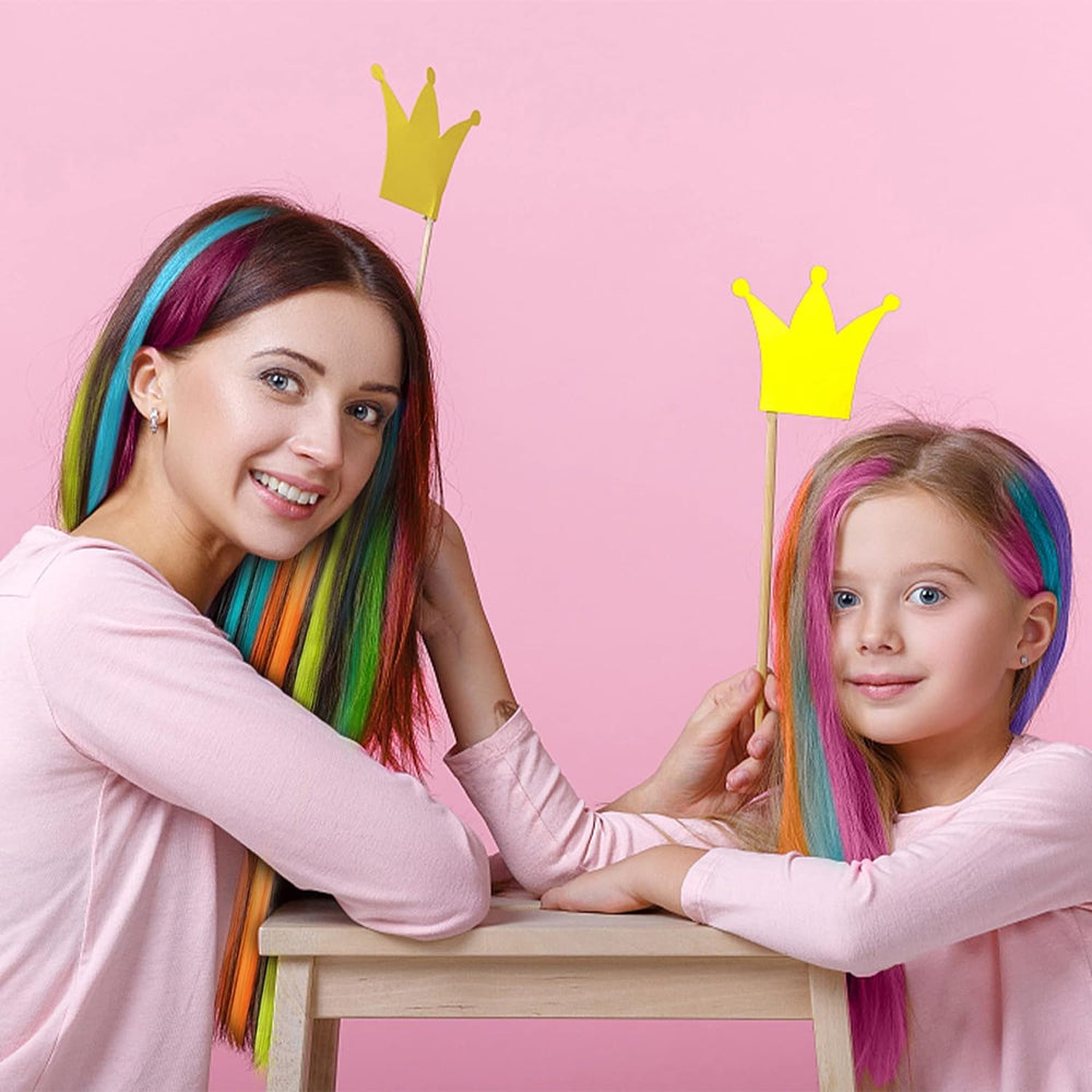 Peinado arcoíris con extensiones Kyerivs, 20 pulgadas para fiestas.