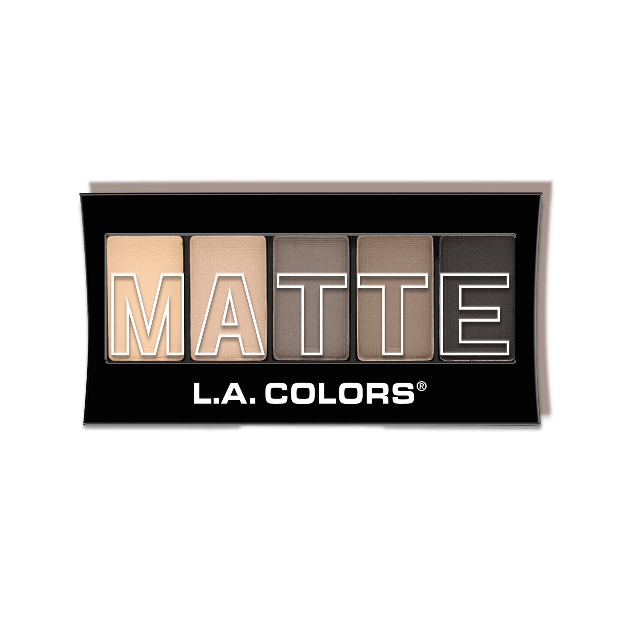 L.A. COLORS Nude Suede: paleta mate frente, acabado versátil y duradero.