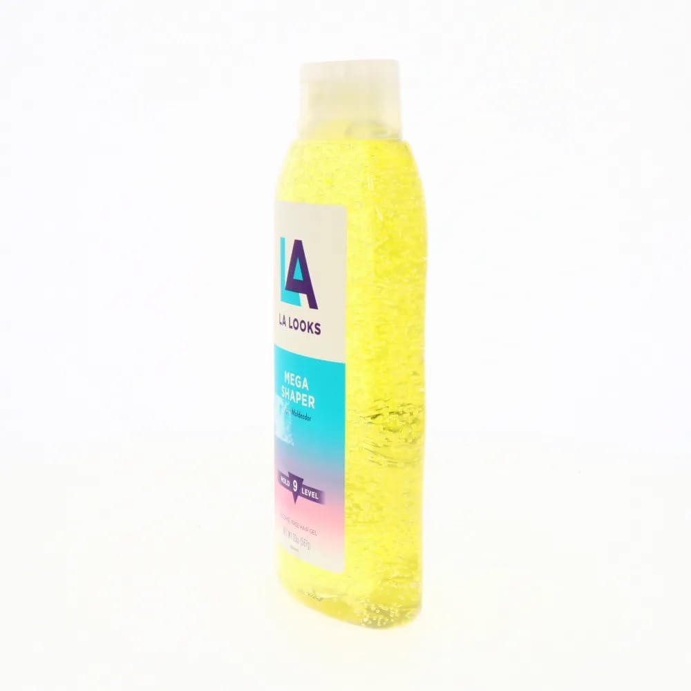 L.A. Looks Mega Shaper Gel, etiqueta legible que ayuda a entender usos.