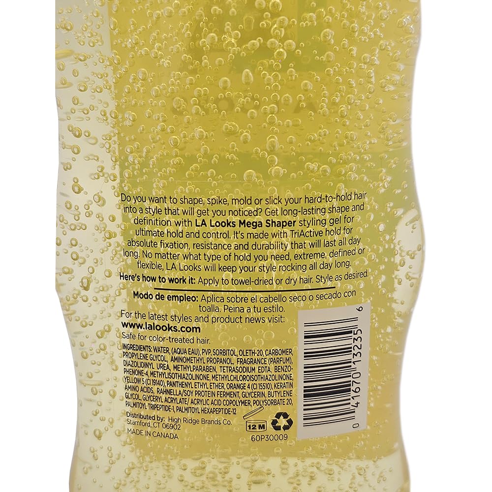 L.A. Looks Mega Shaper Gel, brillo suave para looks pulidos.