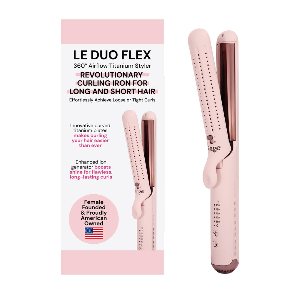 L'ANGE HAIR Duo Flex 360: platos de titanio curvados para rizos definidos.