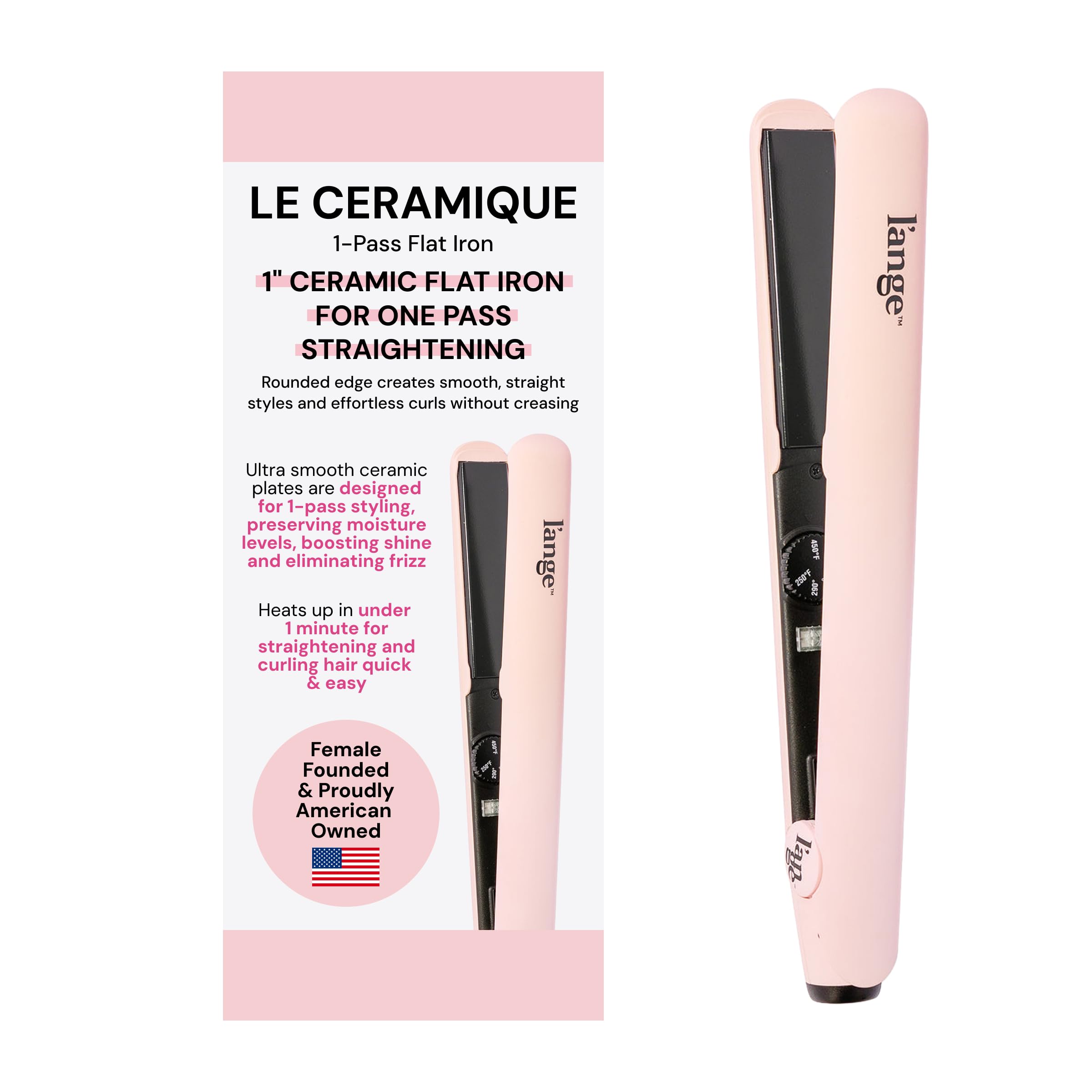 Le Ceramique 1-paso de L'ANGE HAIR; plancha pelo cerámica para acabado suave.