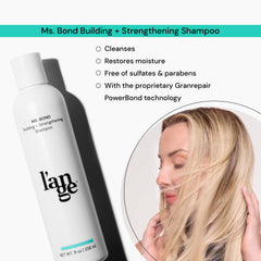 Ms. Bond de L'ANGE HAIR, botella trasera: protección contra calor y estrés ambiental.