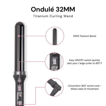 L'ANGE HAIR Ondulé con barril de 25 mm para rizos más ajustados y duraderos