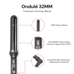 L'ANGE HAIR Ondulé con barril de 25 mm para rizos más ajustados y duraderos