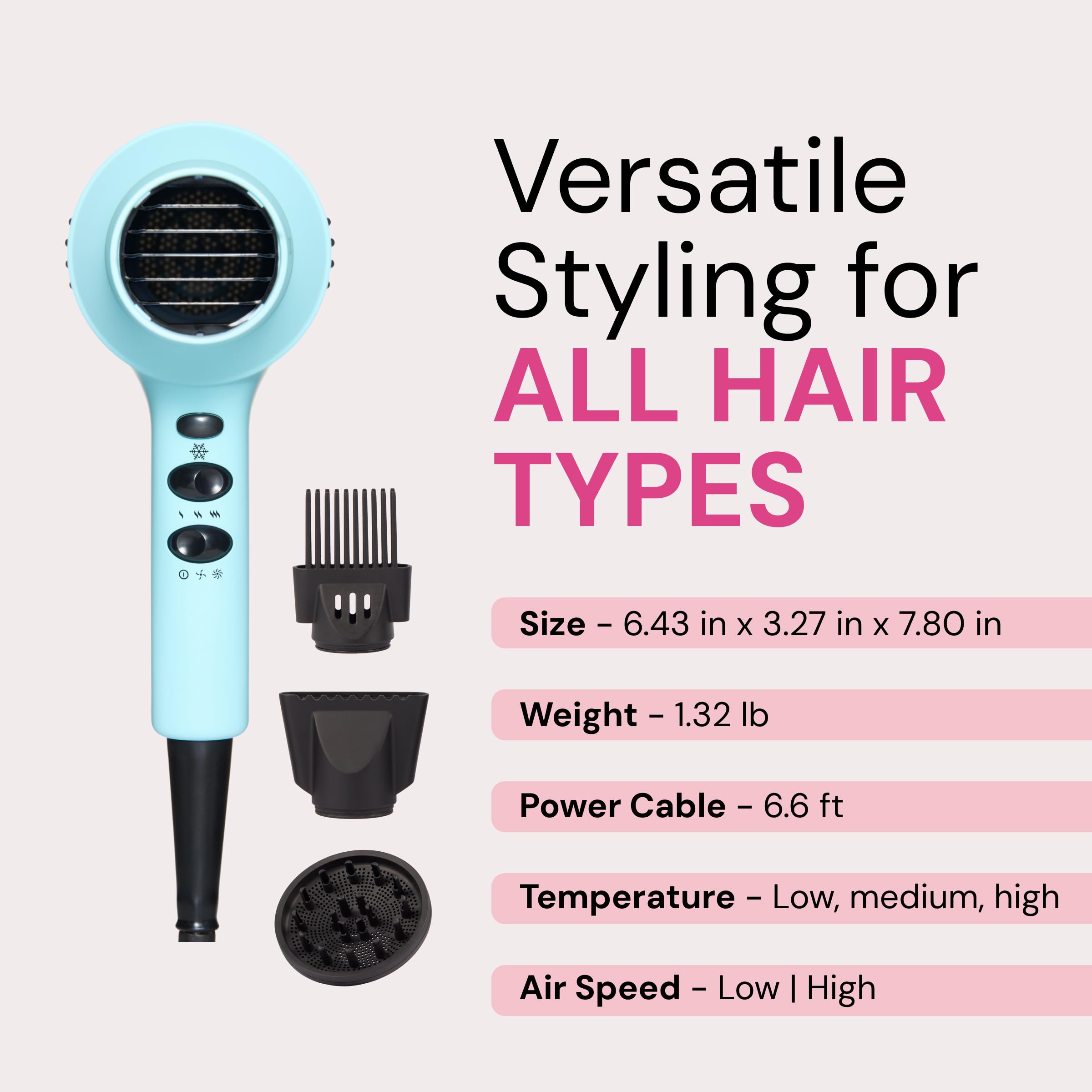 L'ANGE HAIR PowerStyle Ionic Turbo botón de frío para fijar peinado con precisión
