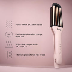 Ondas de 19 mm definidas con VersaWaver para rizos firmes y duraderos