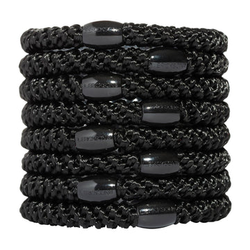 L. Erickson Grab & Go ponytail holders in black, eight-pack, secure for thick hair.