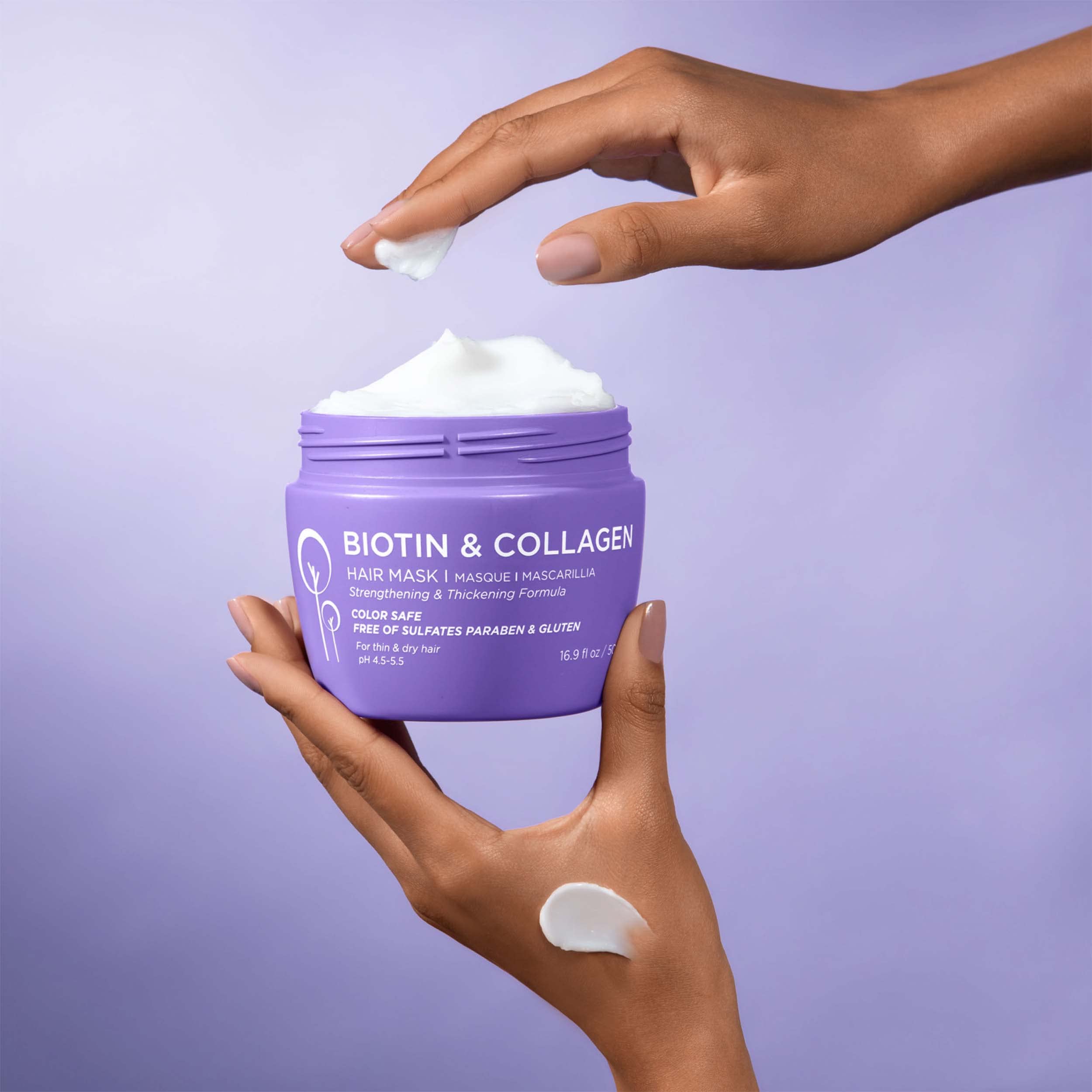 L Luseta Biotin & Collagen Hair Mask creamy texture close-up for hydration