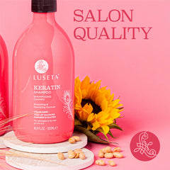 L LUSETA Champú sin sulfatos cuida el cabello sensible.