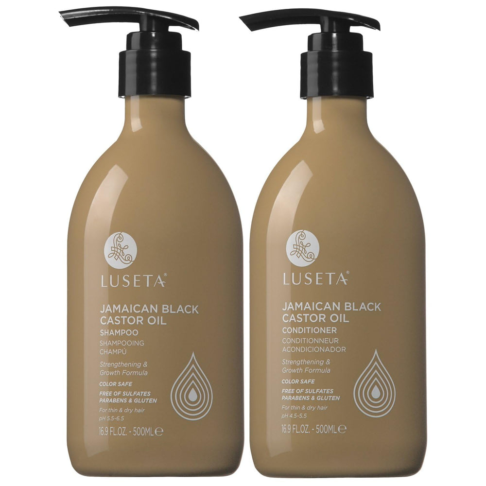 L LUSETA Shampoing huile ricin en bouteille, nettoyage doux pour cheveux fins.