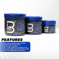 L3 crema gel nivel 3 en manos aplicando para peinado suave y definido.