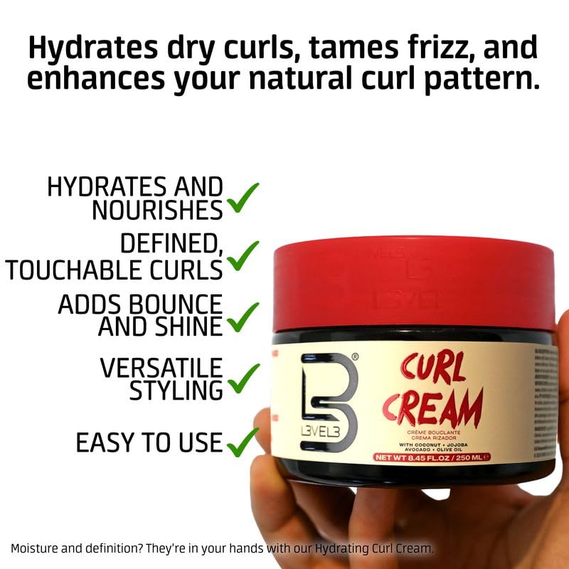 L3 Crema Hidratante Nivel 3, hidratación prolongada para rizos que se sienten saludables.