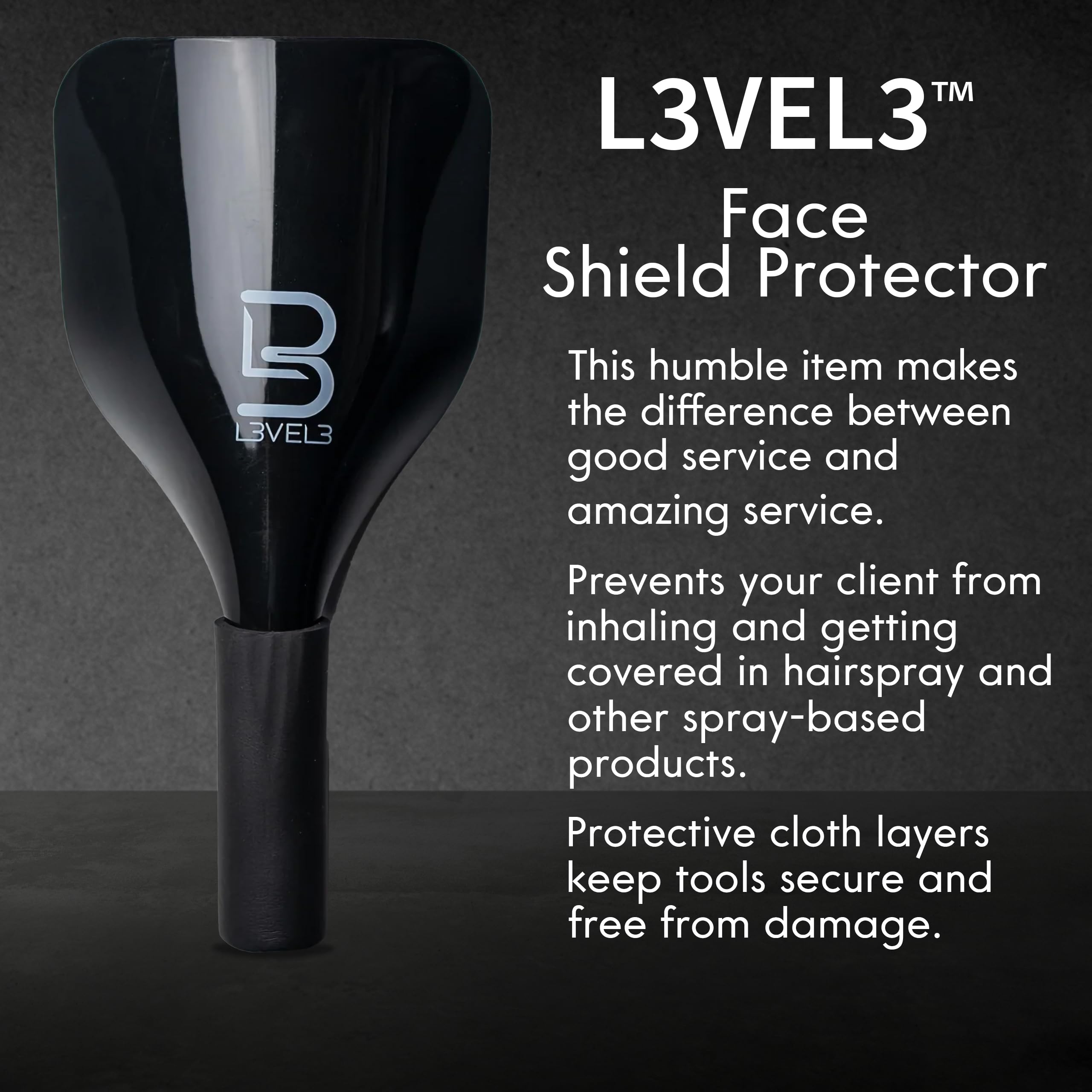 L3 escudo facial nivel 3, diseño ergonómico para agarre estable