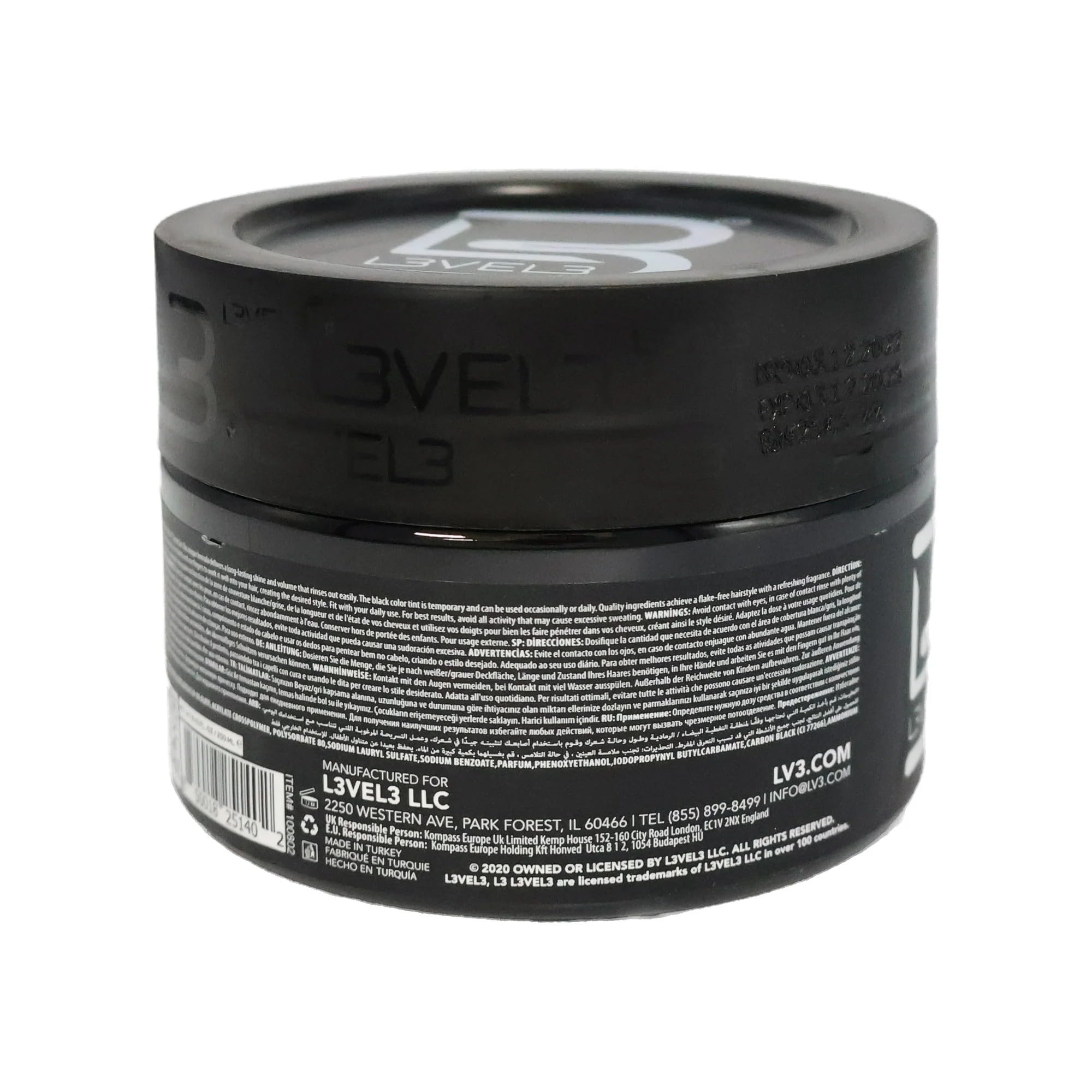 L3 Nivel 3 Gel Negro: se enjuaga fácilmente con agua tibia