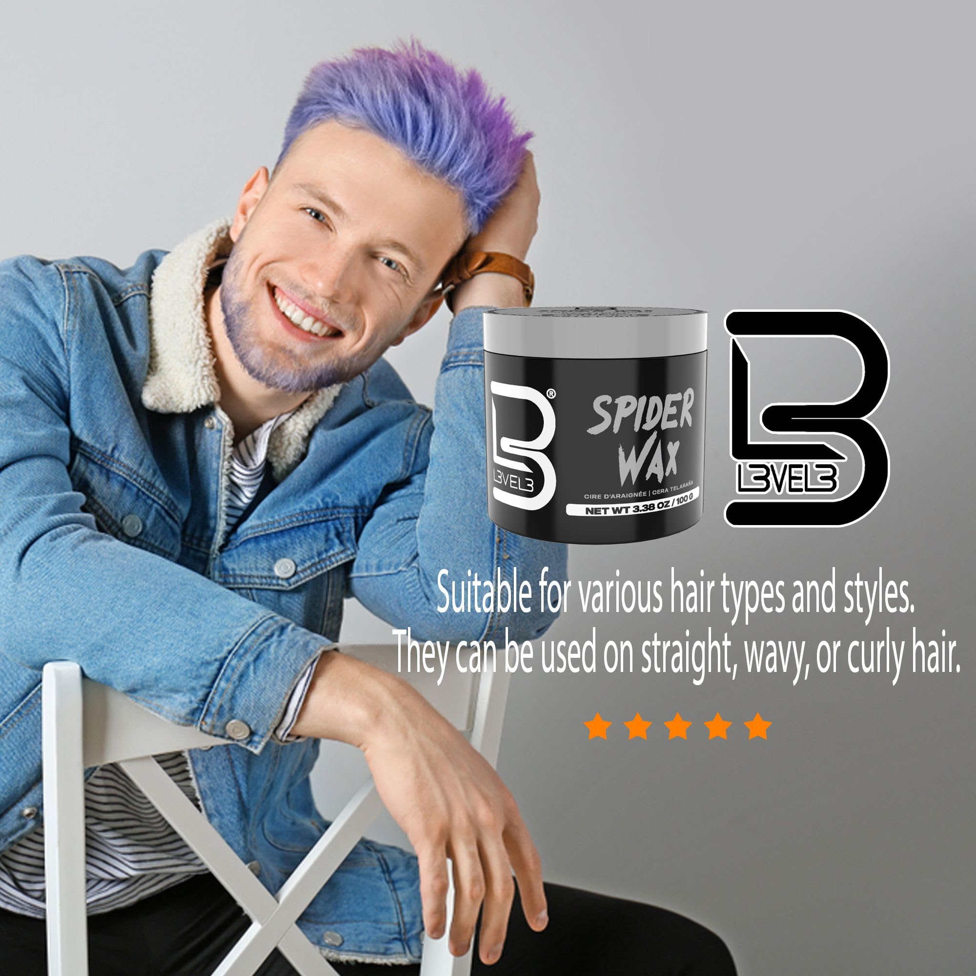 L3 cera para cabello: sin escamas, aspecto limpio durante todo el día.