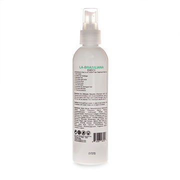 La-Brasiliana Dieci: aplicación en cabello, mejora la textura y reduce el encrespamiento.