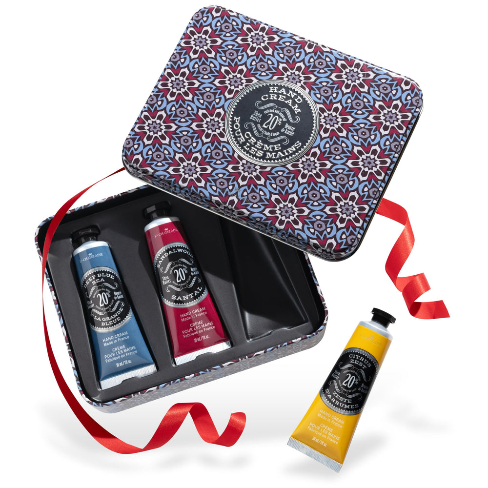 La Chatelaine crema de manos Deep Blue Sea, kit de regalo en estuche para viaje