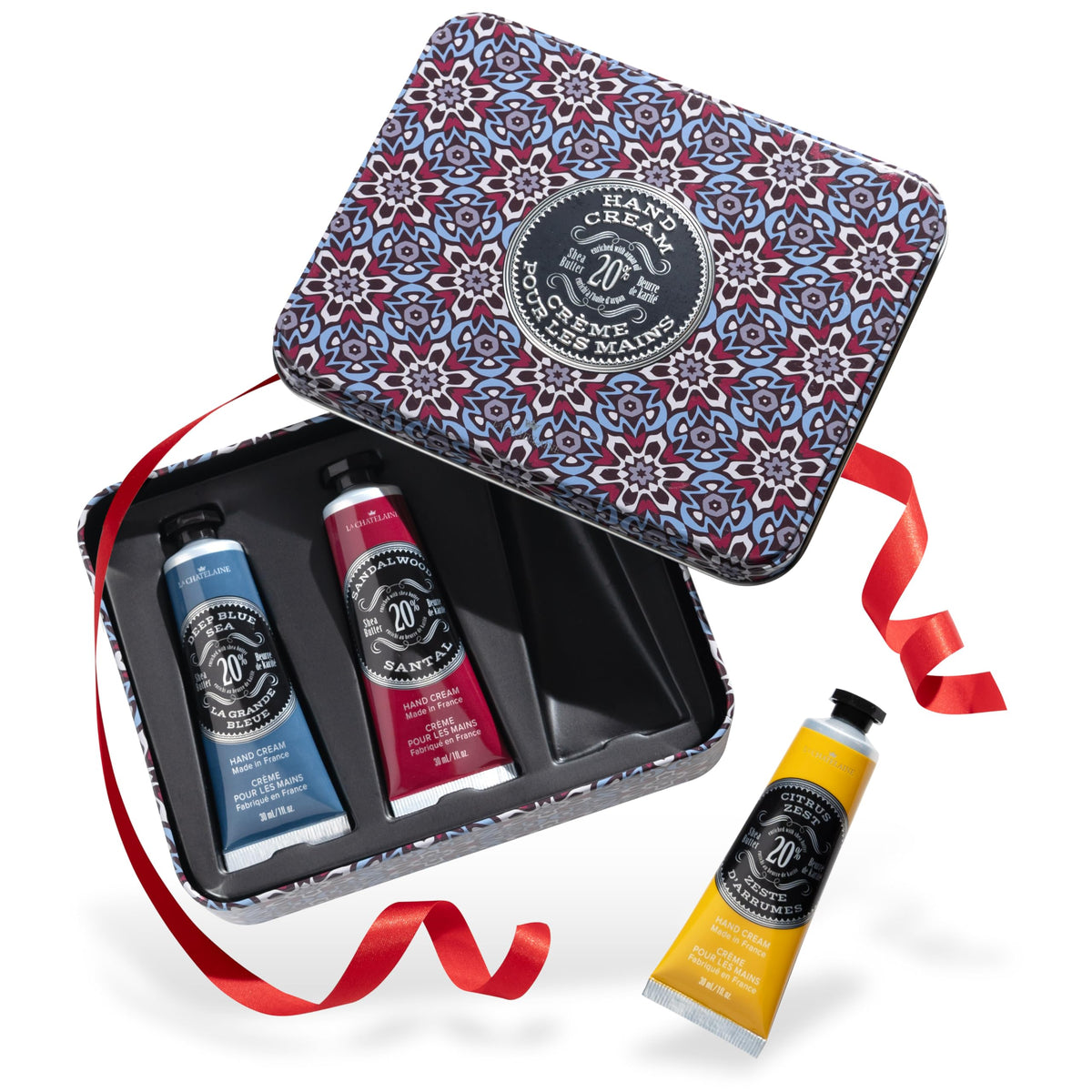 La Chatelaine crema de manos Deep Blue Sea, kit de regalo en estuche para viaje
