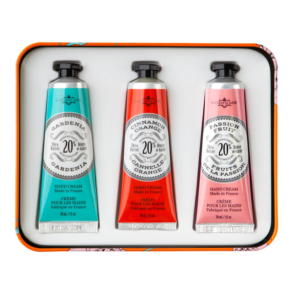La Chatelaine crème mains Gardenia, parfum floral et hydratation rapide.