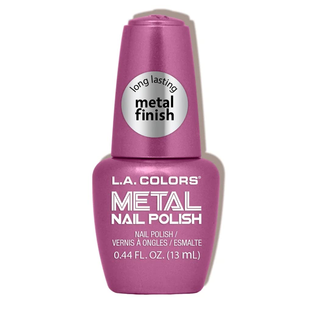 L.A. COLORS Metal Nail Polish Rose Mimosa con acabado metálico duradero para uñas llamativas