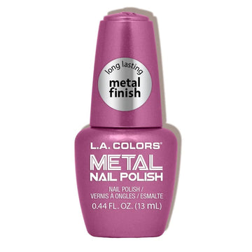 L.A. COLORS Metal Nail Polish Rose Mimosa con acabado metálico duradero para uñas llamativas