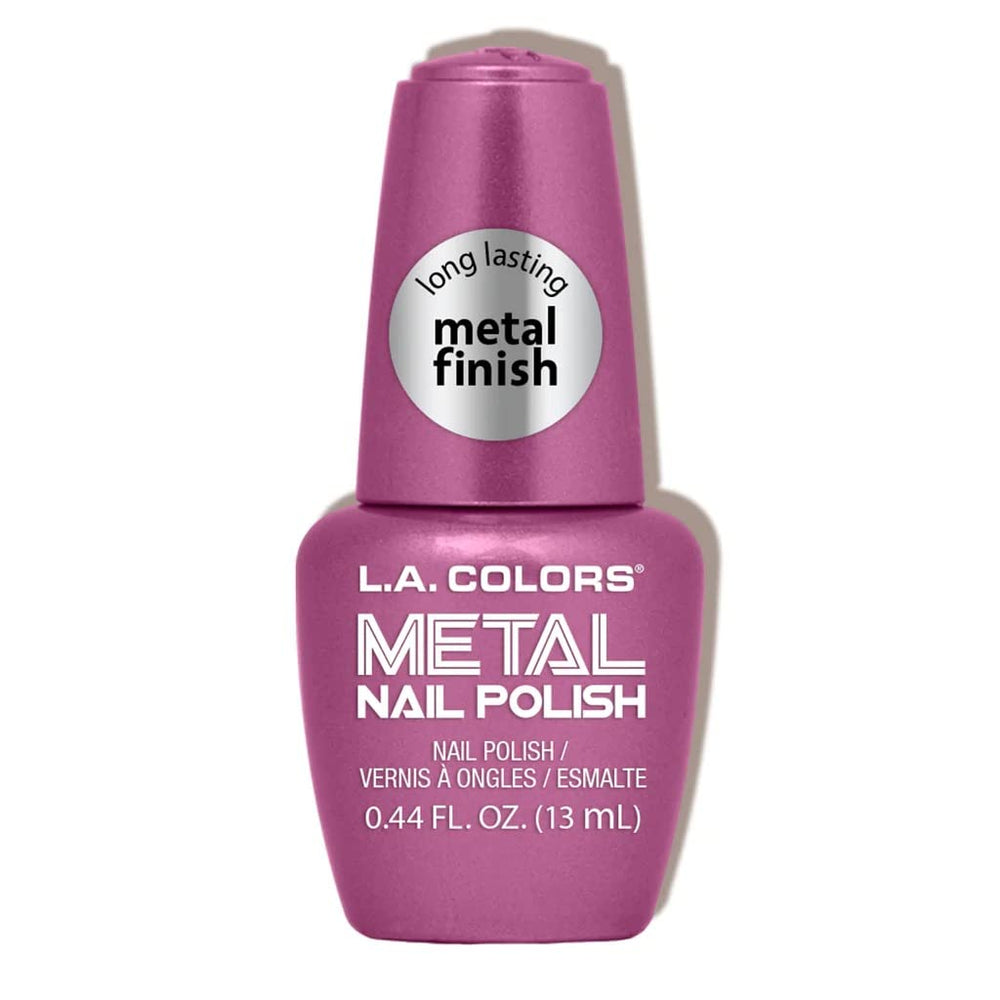 L.A. COLORS Metal Nail Polish Rose Mimosa con acabado metálico duradero para uñas llamativas