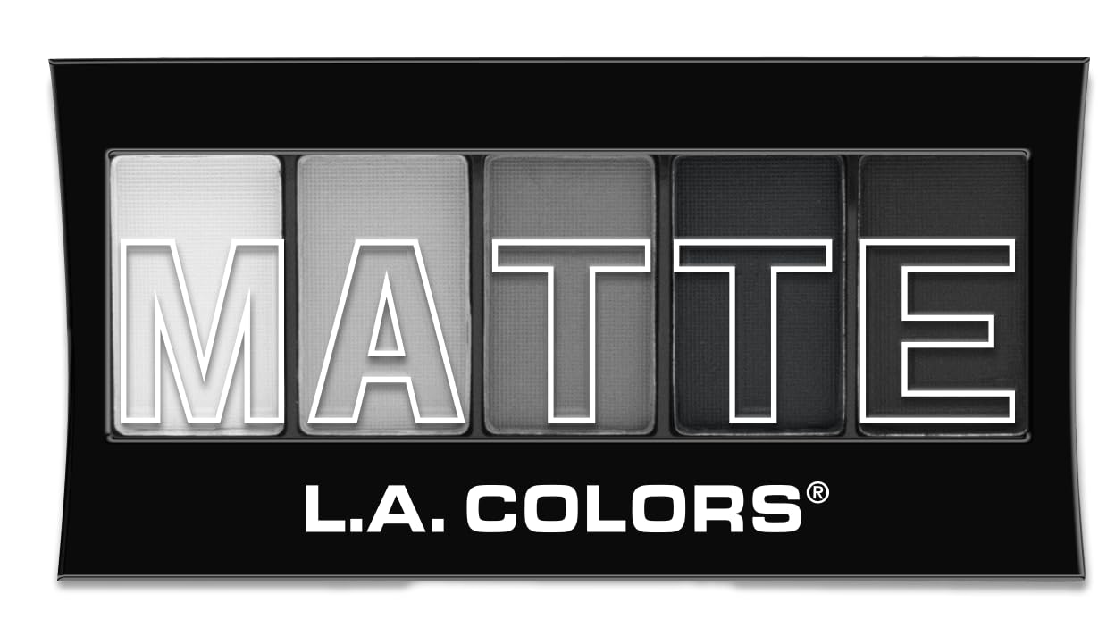 L.A. COLORS paleta de 5 sombras mate en tono encaje negro para looks versátiles.