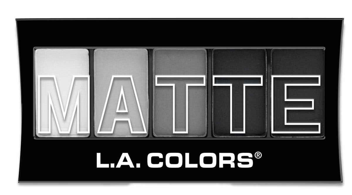 L.A. COLORS paleta de 5 sombras mate en tono encaje negro para looks versátiles.