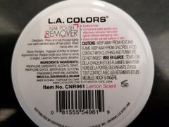 L.A. COLORS pad limón, fragancia fresca para desmaquillado agradable.