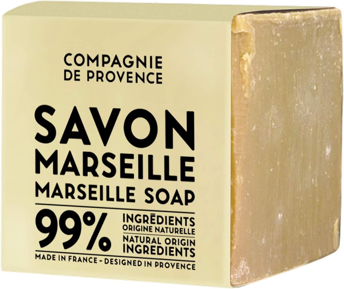 La Compagnie de Provence Jabon Marsella cubo frente, ideal para uso diario