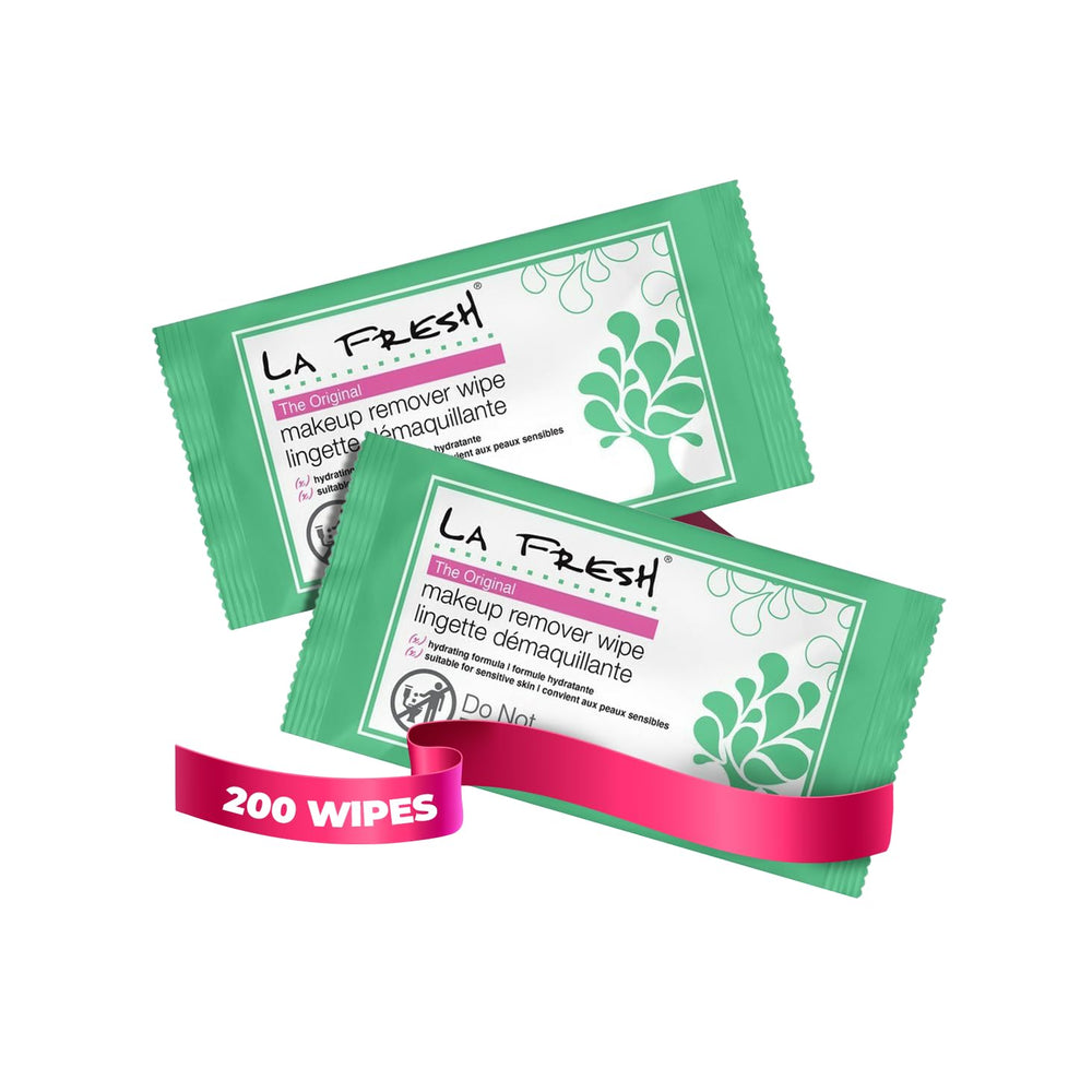 La Fresh caja de 200 toallitas desmaquillantes con vitamina E para rostro.