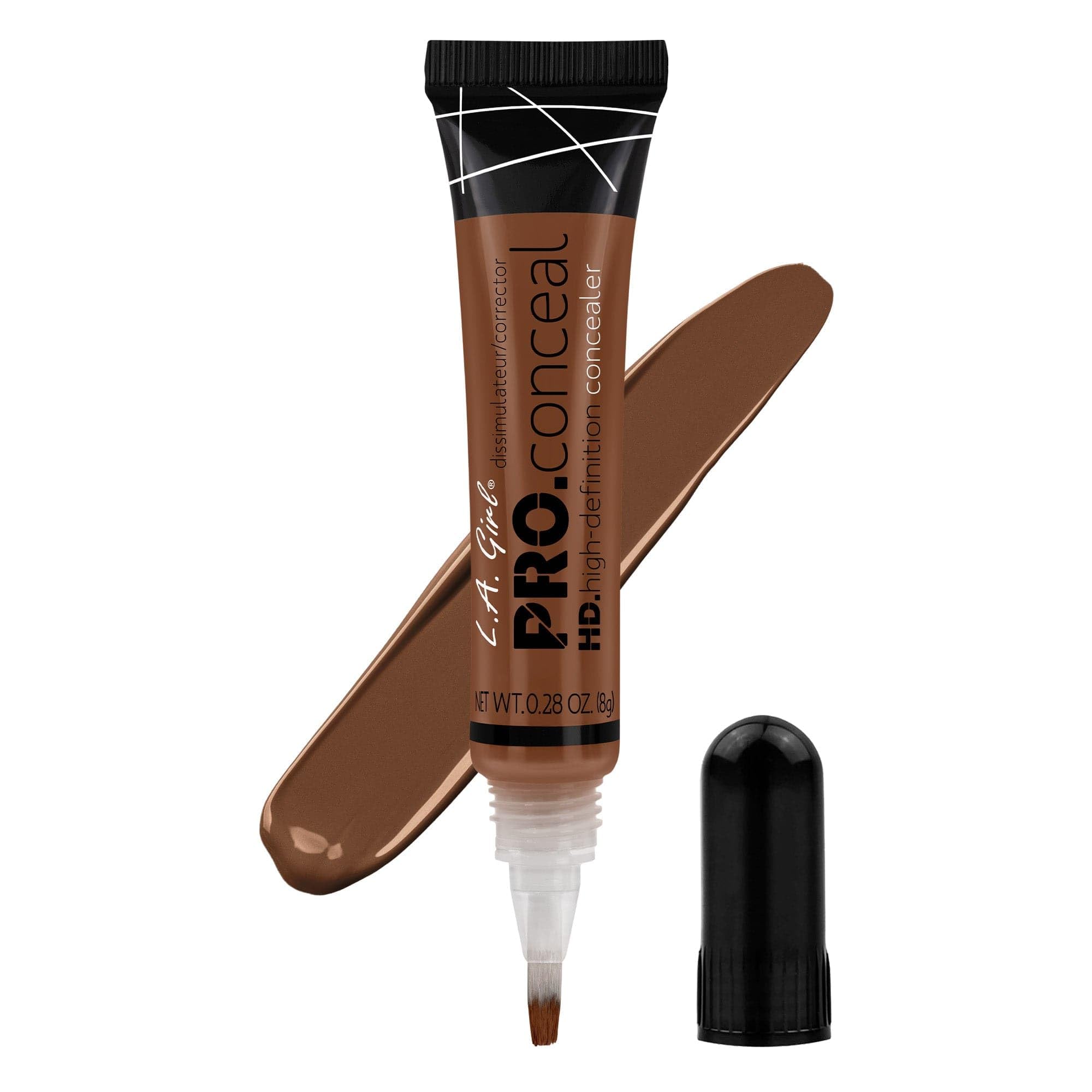 L.A. Girl HD Pro.Conceal Espresso GC985, envase cremoso para cobertura total que dura todo el día.
