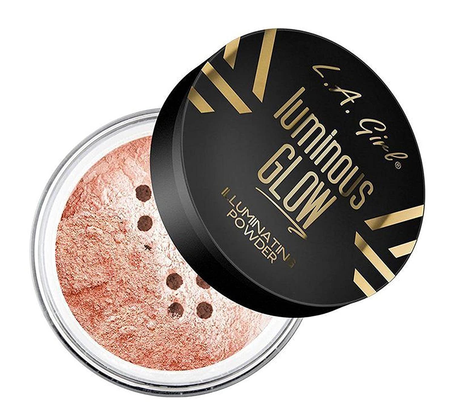 L.A. Girl Luminous Glow Powder Sunkissed, frente del envase, aporta brillo suave y acabado natural