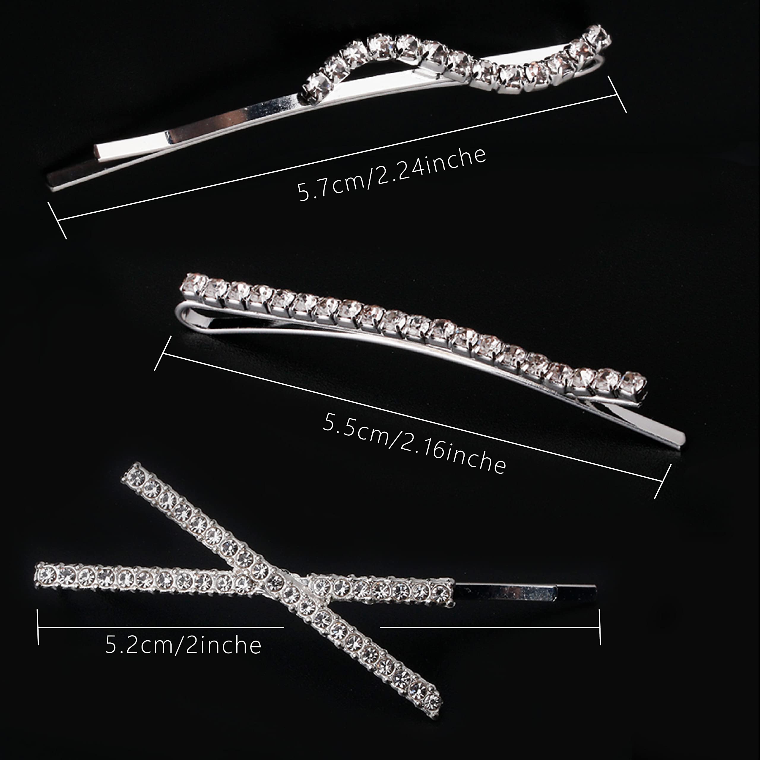 La Jolie Jasmin horquillas cristal forma S para detalle