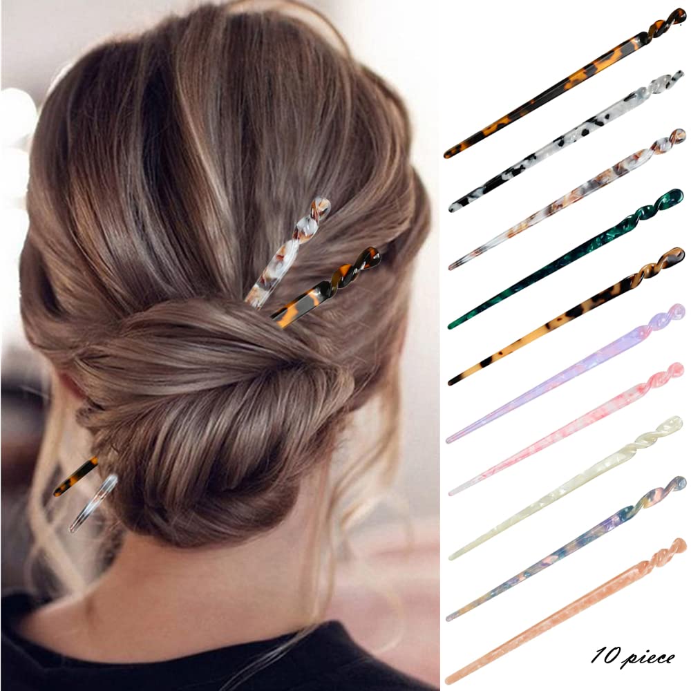 La Jolie Jasmin palillos cabello acetato concha tortuga aportan estilo vintage