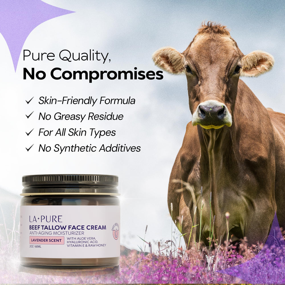 LA PURE grasa de res para la piel – hialuronato vegano para mayor elasticidad.