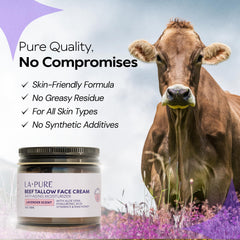LA PURE grasa de res para la piel – hialuronato vegano para mayor elasticidad.